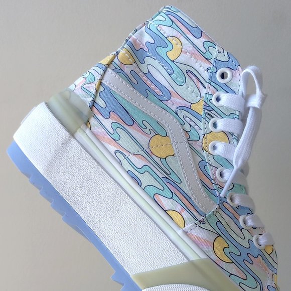 Vans Women's Sk8-Hi Tapered Stacked / Platform UV Ink Sunwaves Canvas Sneaker - Picture 7 of 15